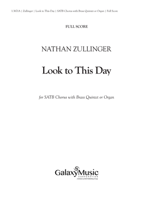 Book cover for Look to This Day (Full Score)