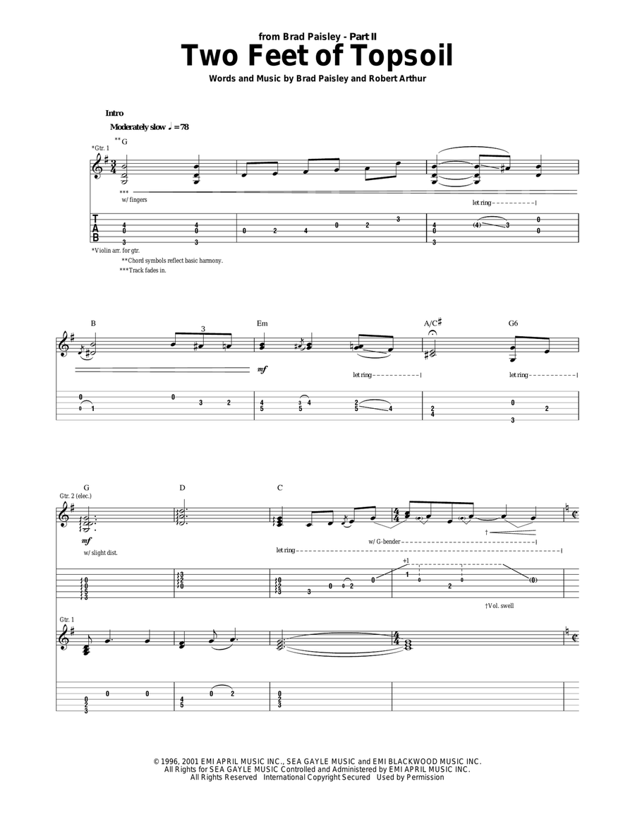 Two Feet Of Topsoil Two Feet Of Topsoil Acoustic Guitar scores gallery preview page 1