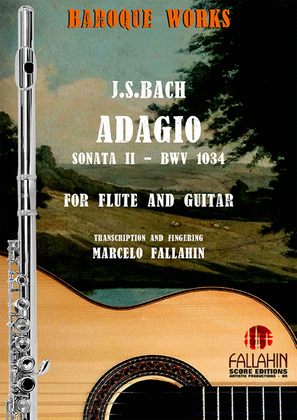 Book cover for ADAGIO - SONATA BWV 1034 - J.S.BACH - FOR FLUTE AND GUITAR