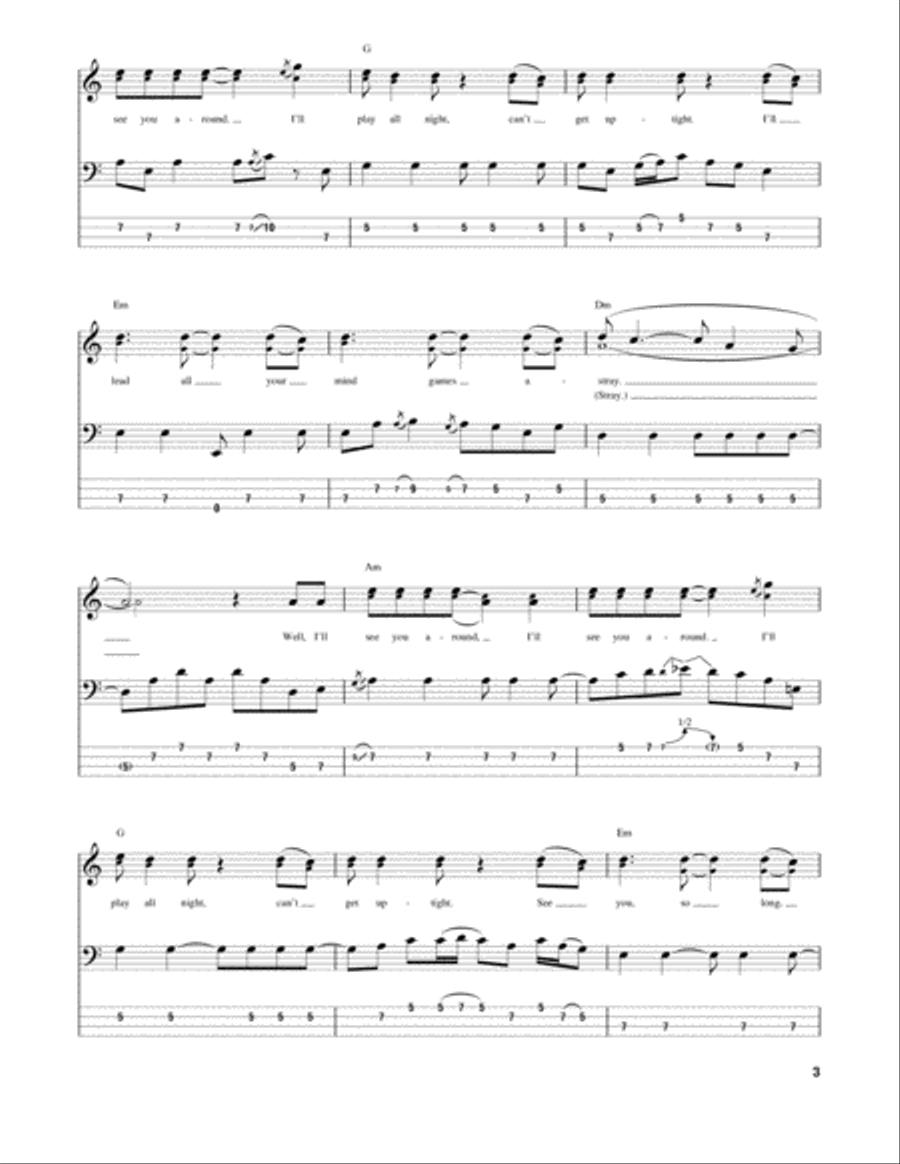 Goodbye Hooray Bass Guitar Tablature scores gallery preview page 3