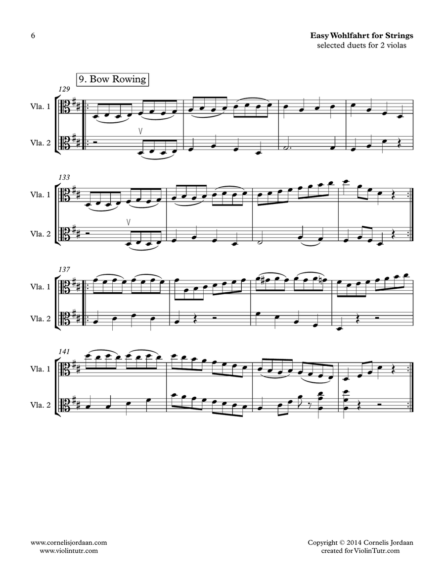 Easy Wohlfahrt for strings - selected duets for 2 violas String Orchestra scores gallery preview page 6