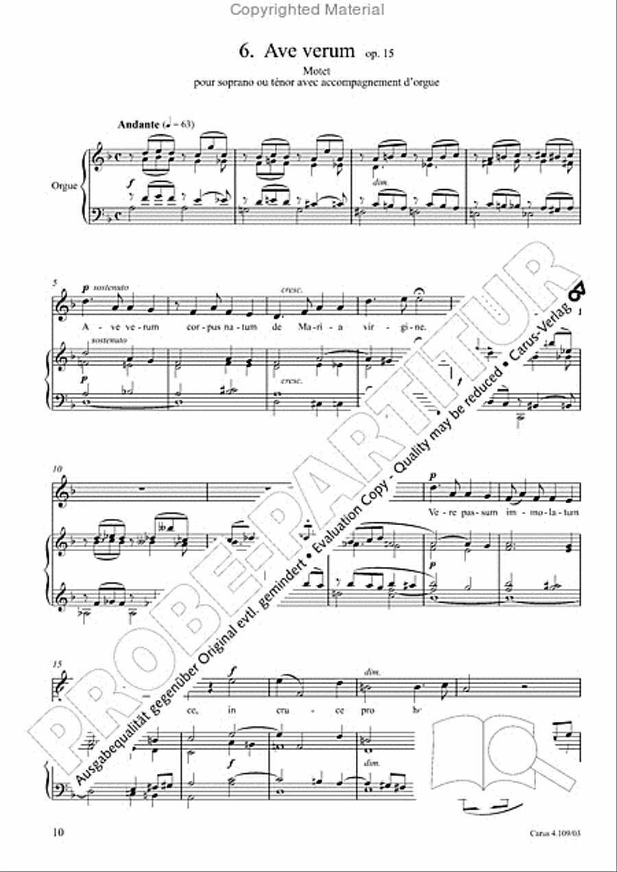 Shorter sacred works. Vol. 15 of the Vierne Complete Edition (Vierne: Kleinere Kirchenwerke. Bd. 15 der Vierne-Gesamtausgabe) Organ scores gallery preview page 11