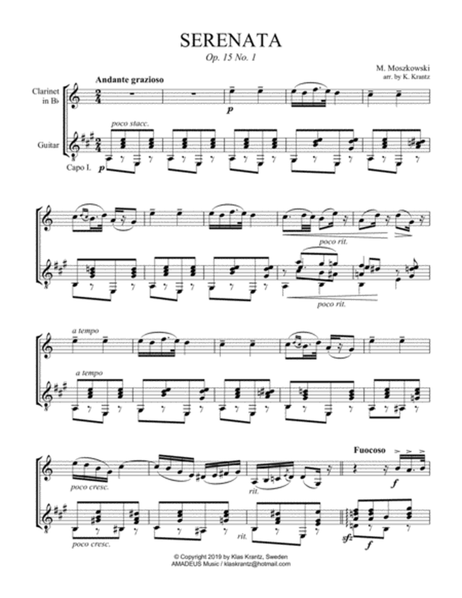 Serenata Op. 15 No. 1 for clarinet in Bb and guitar image number null