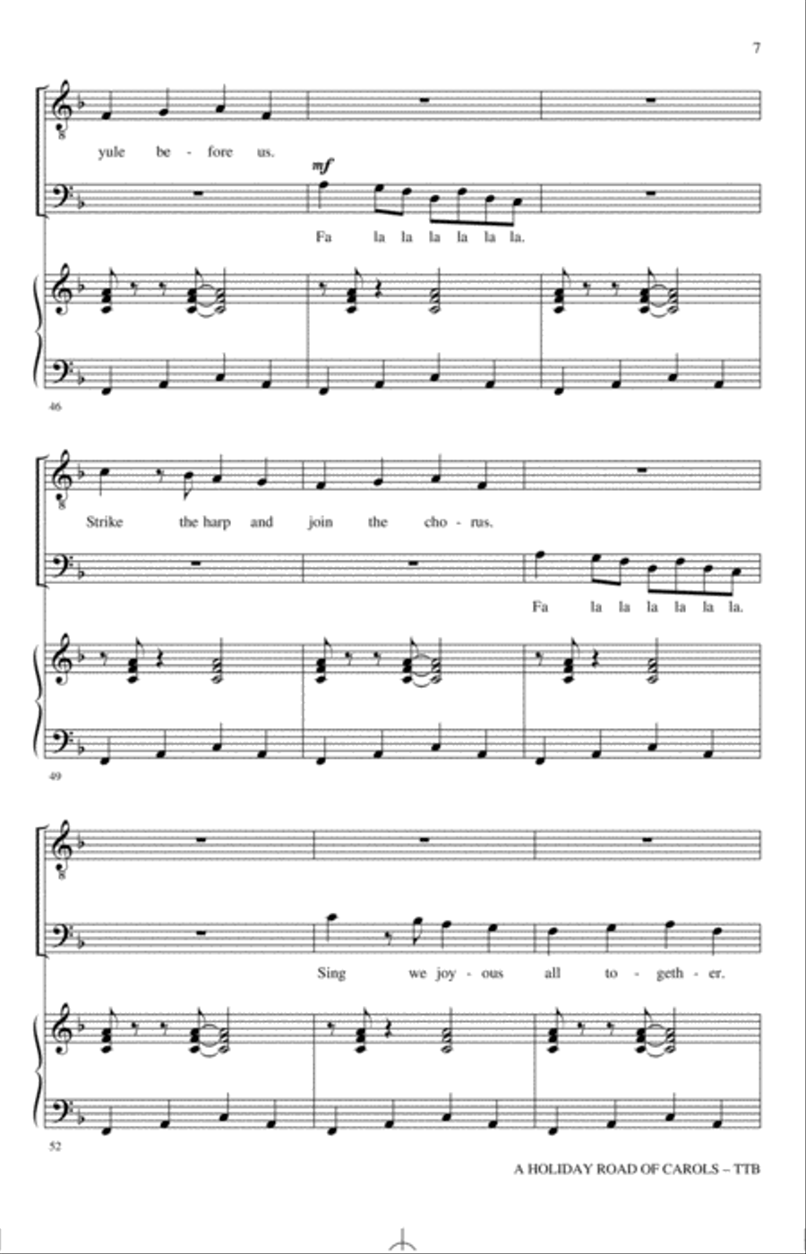A Holiday Road of Carols TTBB scores gallery preview page 6