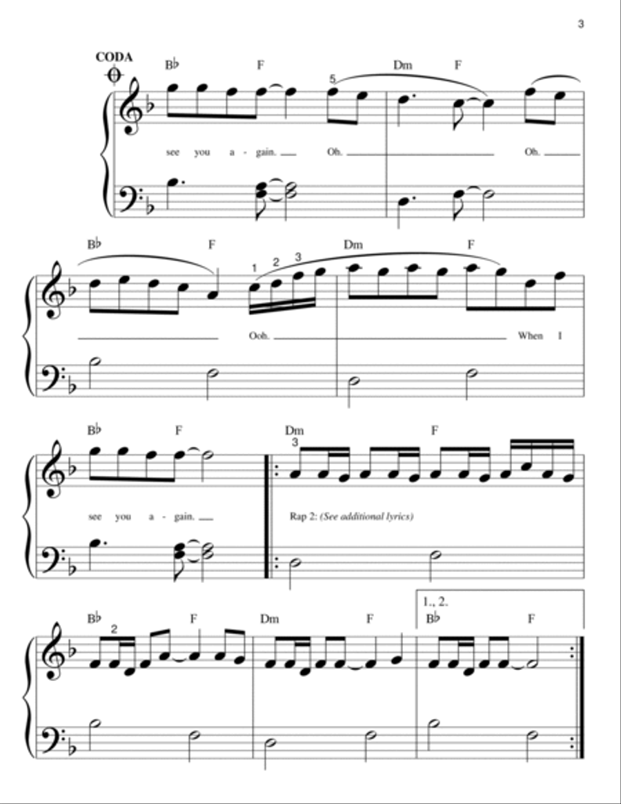 See You Again Easy Piano scores gallery preview page 3