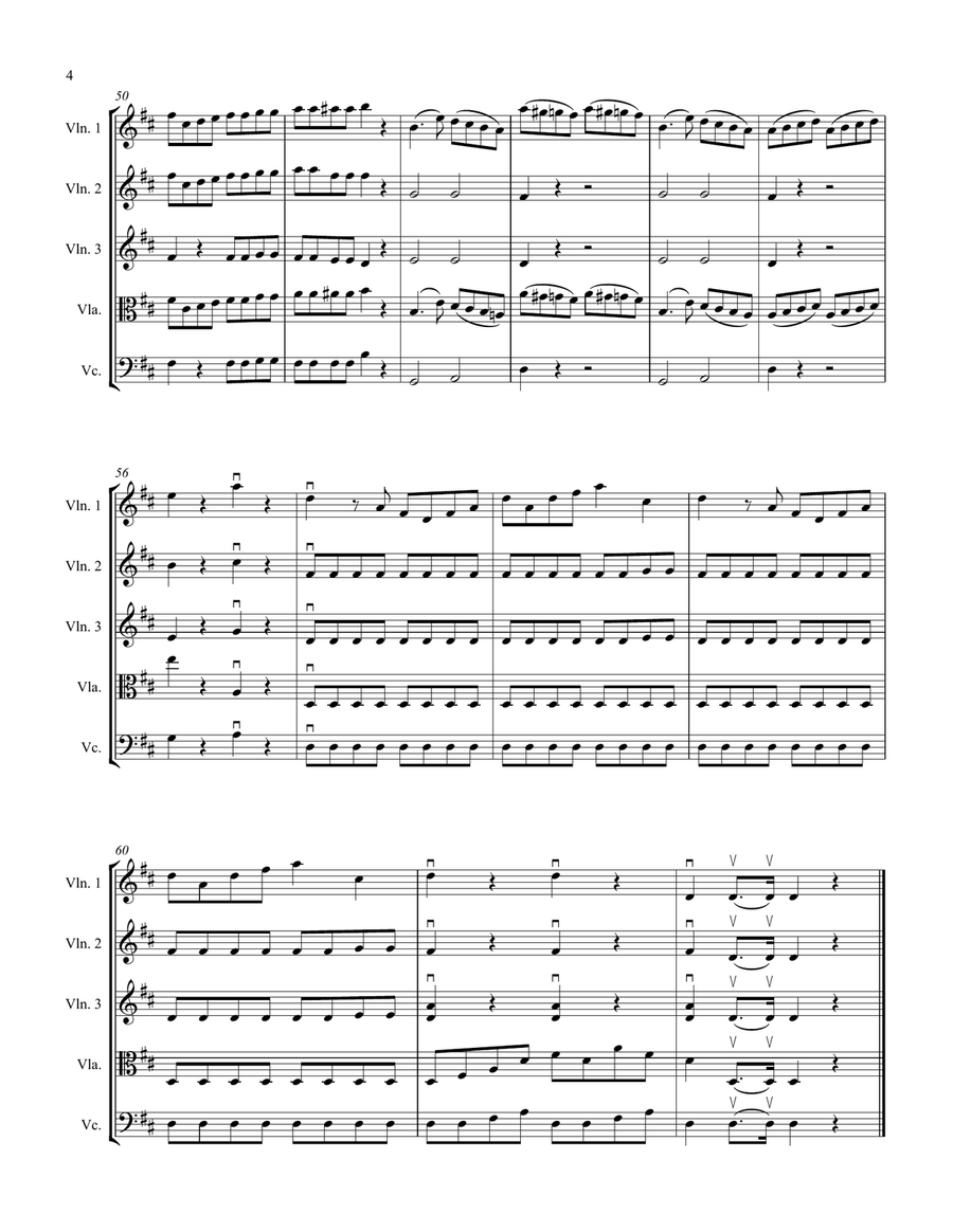 Mozart: Eine Kleine Nachtmusik (grade 1-3 strings) String Orchestra scores gallery preview page 5