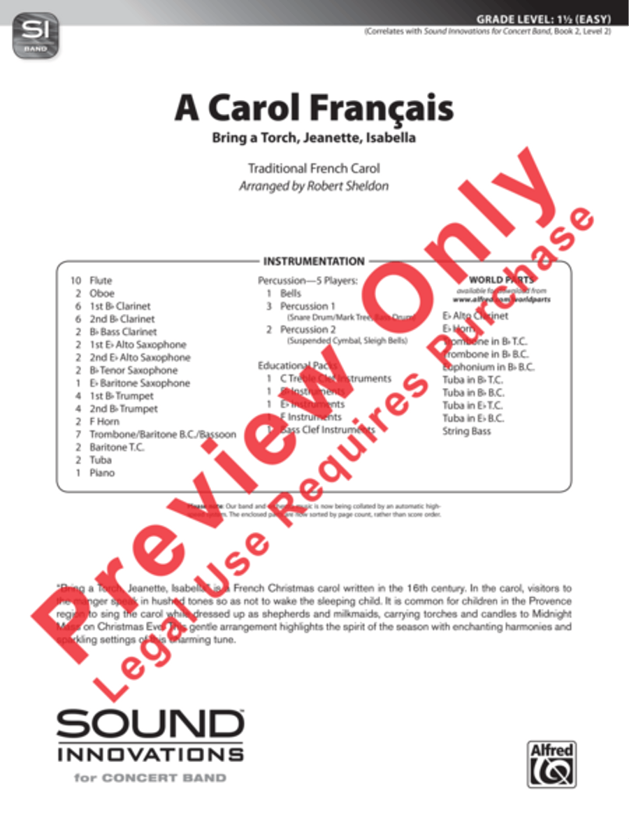 A Carol Français Concert Band scores gallery preview page 2