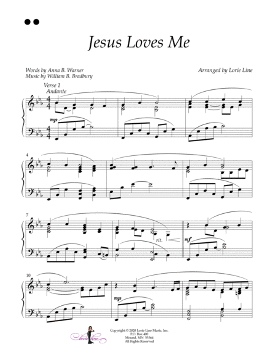 Jesus Loves Me Piano Solo scores gallery preview page 2
