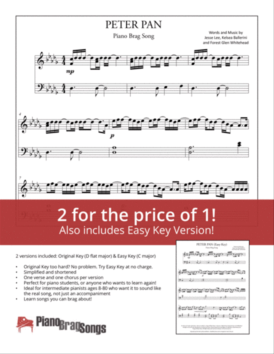 Peter Pan Easy Piano scores gallery preview page 1