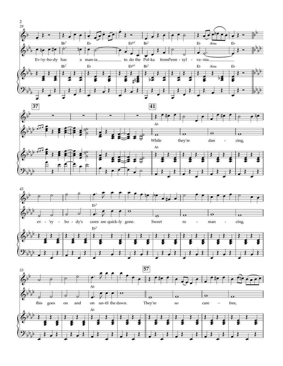 Pennsylvania Polka Piano Solo scores gallery preview page 2