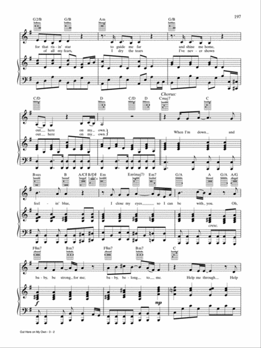 Out Here on My Own Piano, Vocal, Guitar scores gallery preview page 2