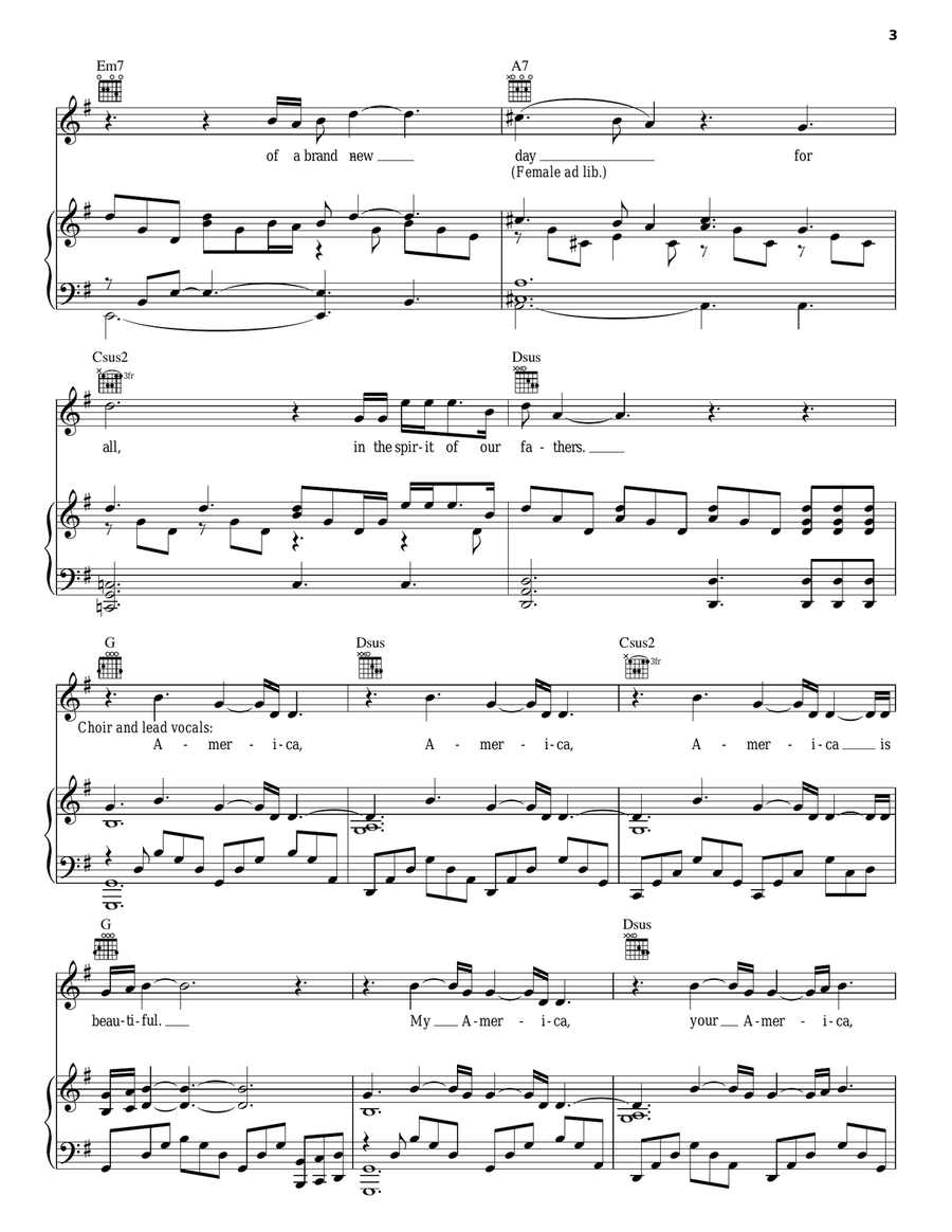 America's Song America's Song Piano, Vocal, Guitar scores gallery preview page 3