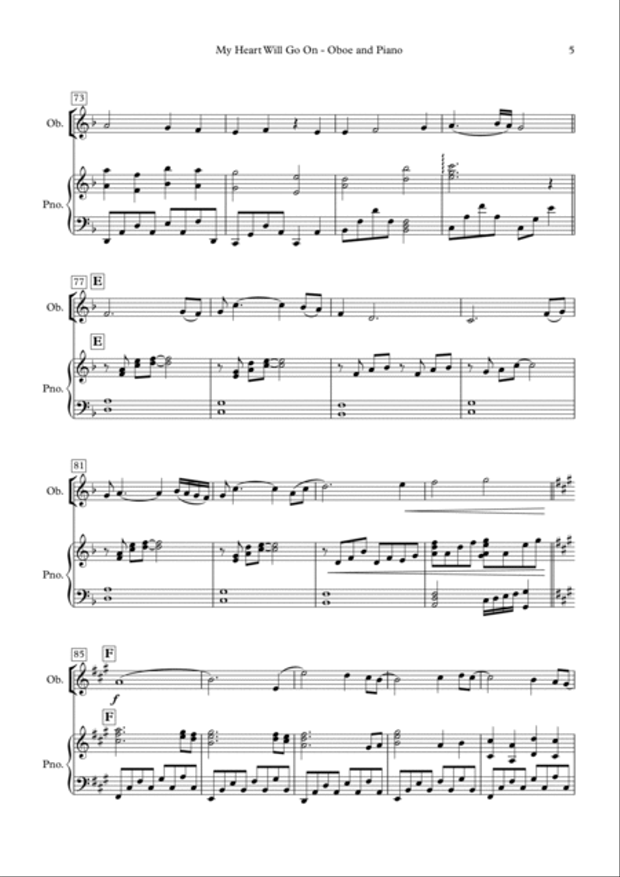 My Heart Will Go On (love Theme From 'titanic') Piano scores gallery preview page 5