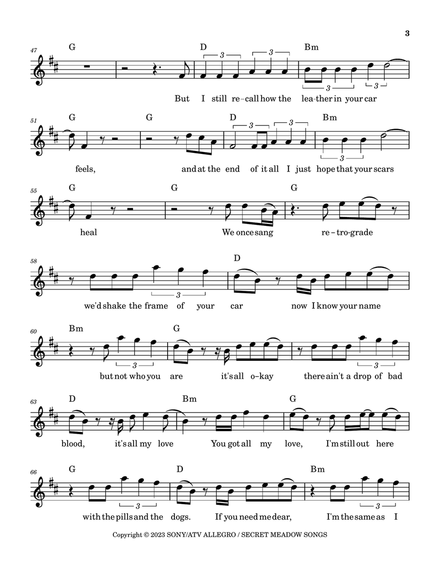 All My Love Acoustic Guitar scores gallery preview page 3