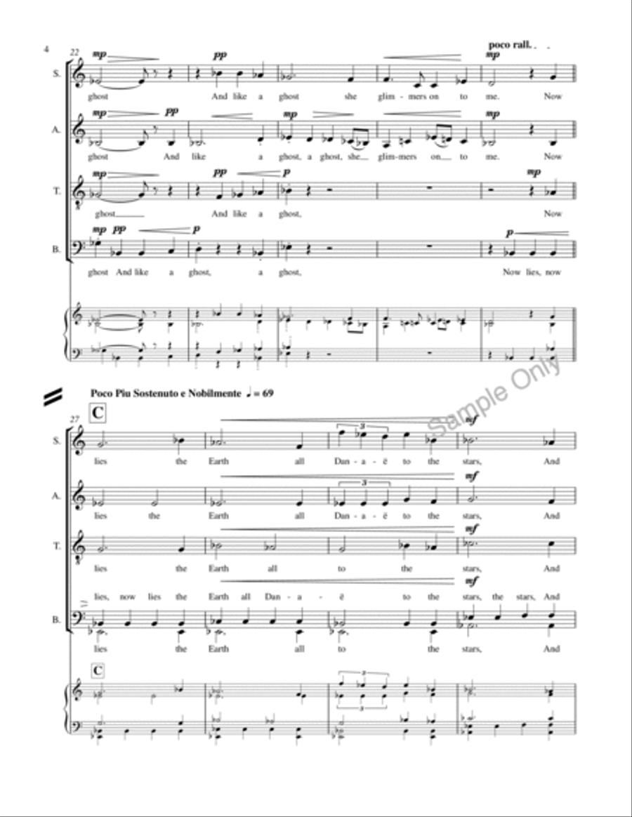 Now Sleeps The Crimson Petal 4-Part scores gallery preview page 4