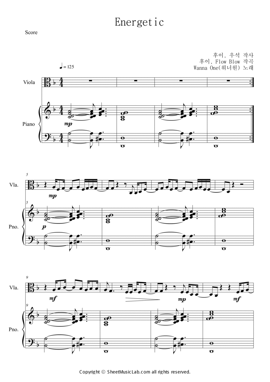 Energetic Viola scores gallery preview page 1