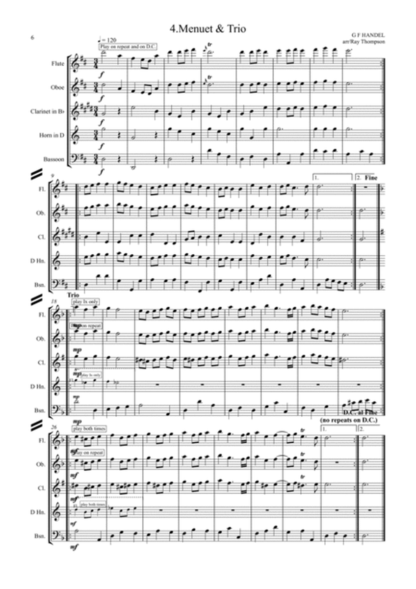 Handel: 4 Movements from "The Musick for The Royal Fireworks" - wind quintet image number null