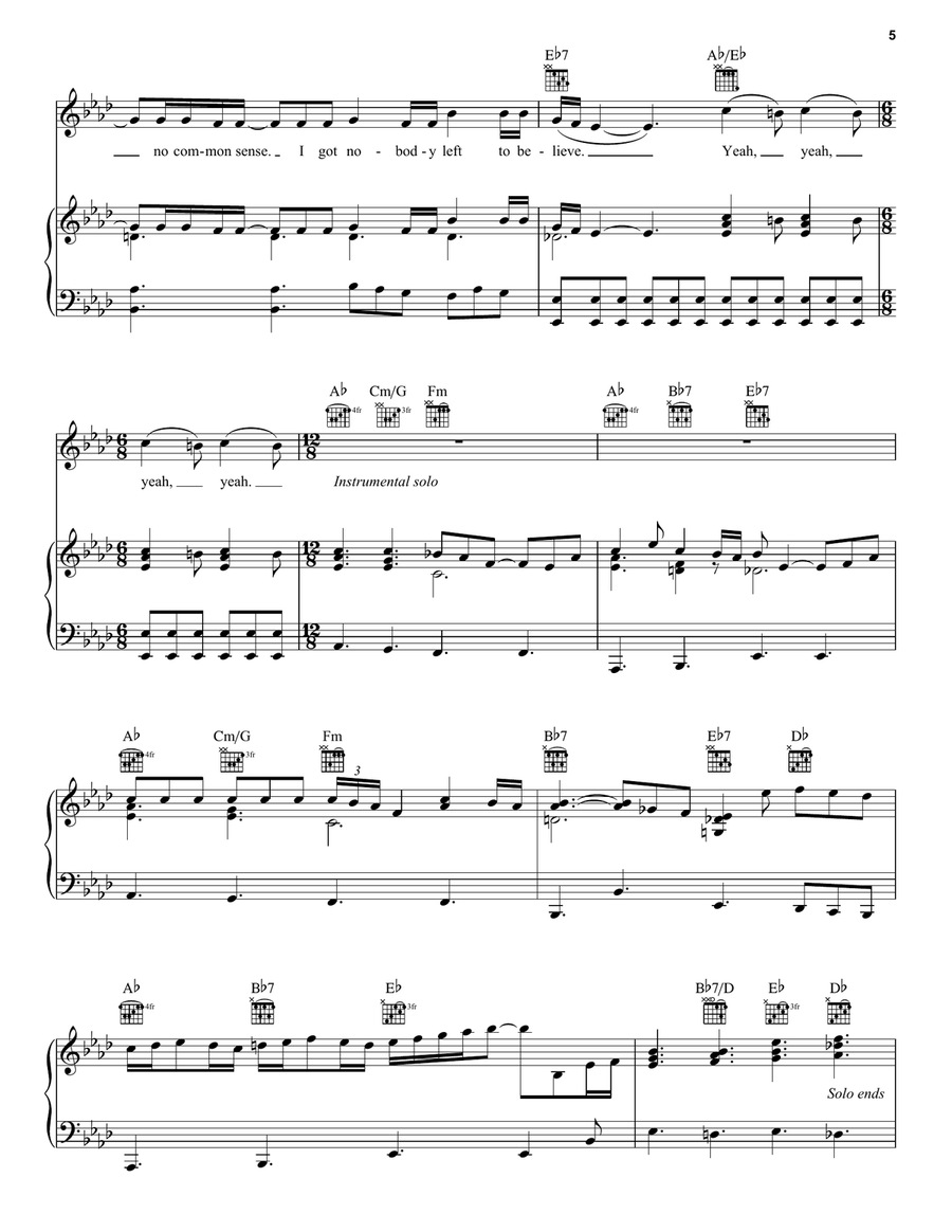 Somebody To Love Somebody To Love Piano, Vocal, Guitar scores gallery preview page 5
