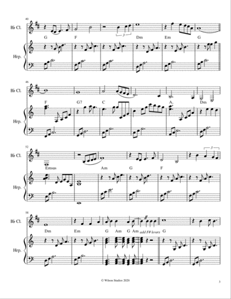 Wayfaring Stranger Clarinet scores gallery preview page 3