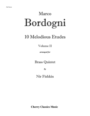 Book cover for 10 Melodious Etudes for Brass Quintet, Volume 2