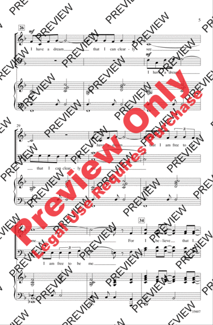 I Have a Voice 4-Part scores gallery preview page 5