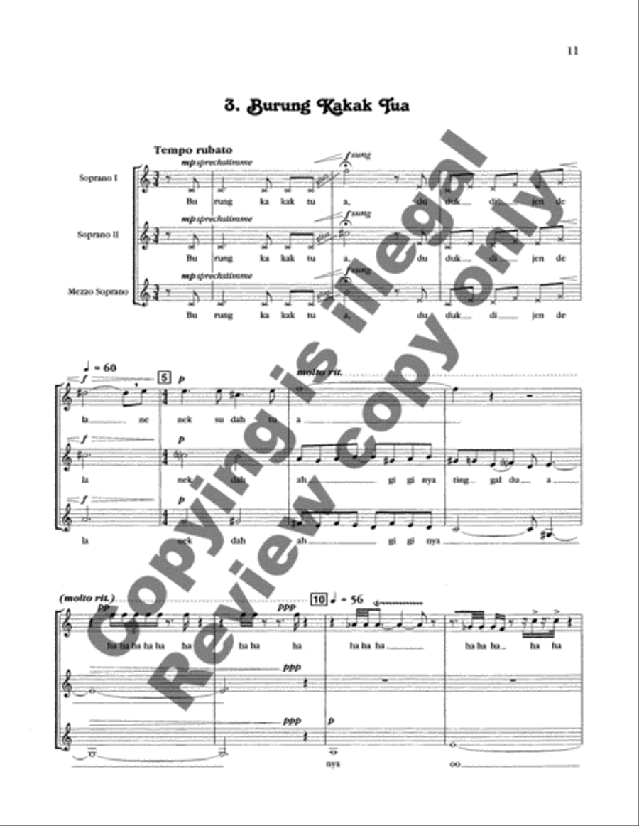 Three Malaysian Songs A Cappella scores gallery preview page 13