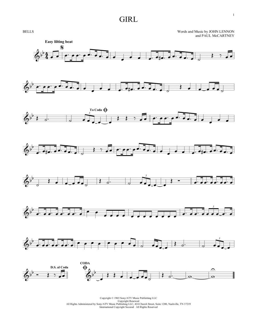 Girl Girl Glockenspiel scores gallery preview page 1