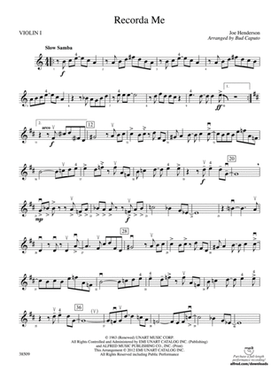 Recorda Me: 1st Violin