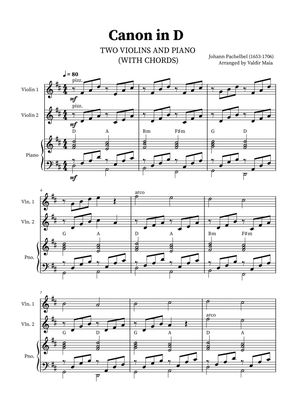 Canon in D - Violin Duet with Piano