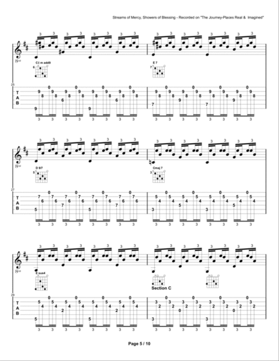 Streams of Mercy Shower of Blessing Acoustic Guitar scores gallery preview page 5