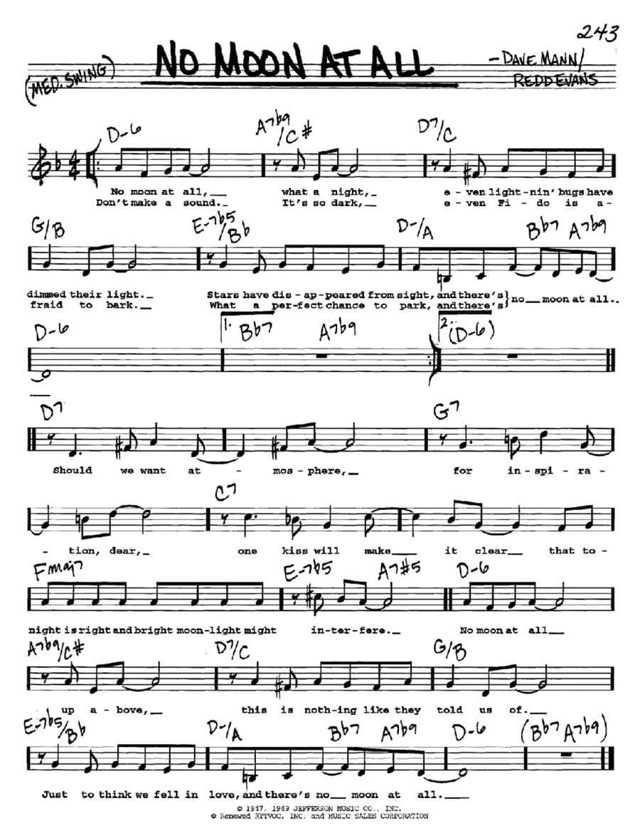 No Moon At All Voice scores gallery preview page 1