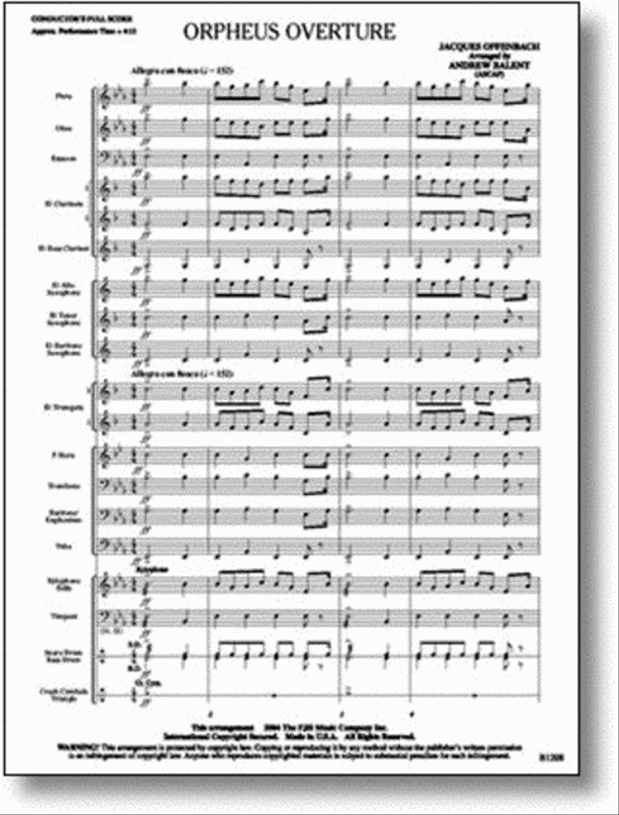 Orpheus Overture Concert Band scores gallery preview page 1