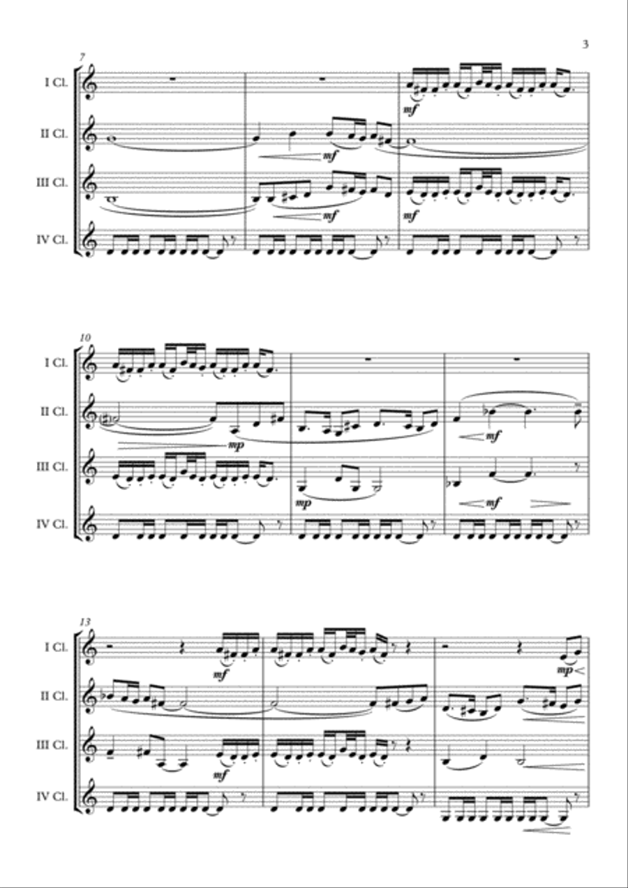 Bugler's Dream (Olympic Fanfare) Clarinet Quartet scores gallery preview page 4