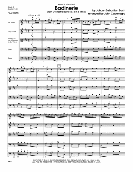 Badinerie (from Orchestral Suite No. 2 In B Minor) - Full Score
