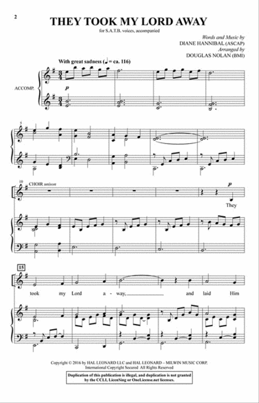 They Took My Lord Away They Took My Lord Away 4-Part scores gallery preview page 2