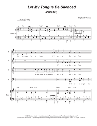 Let My Tongue Be Silenced (Psalm 137) (Vocal Quartet - (SATB)