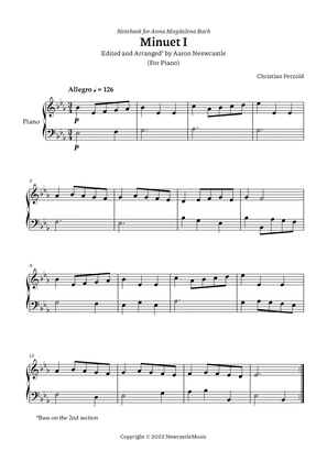 Minuet I Bach, A. M. (Book) | C. Petzold | Eb Major (#10/12 Keys) — For Piano