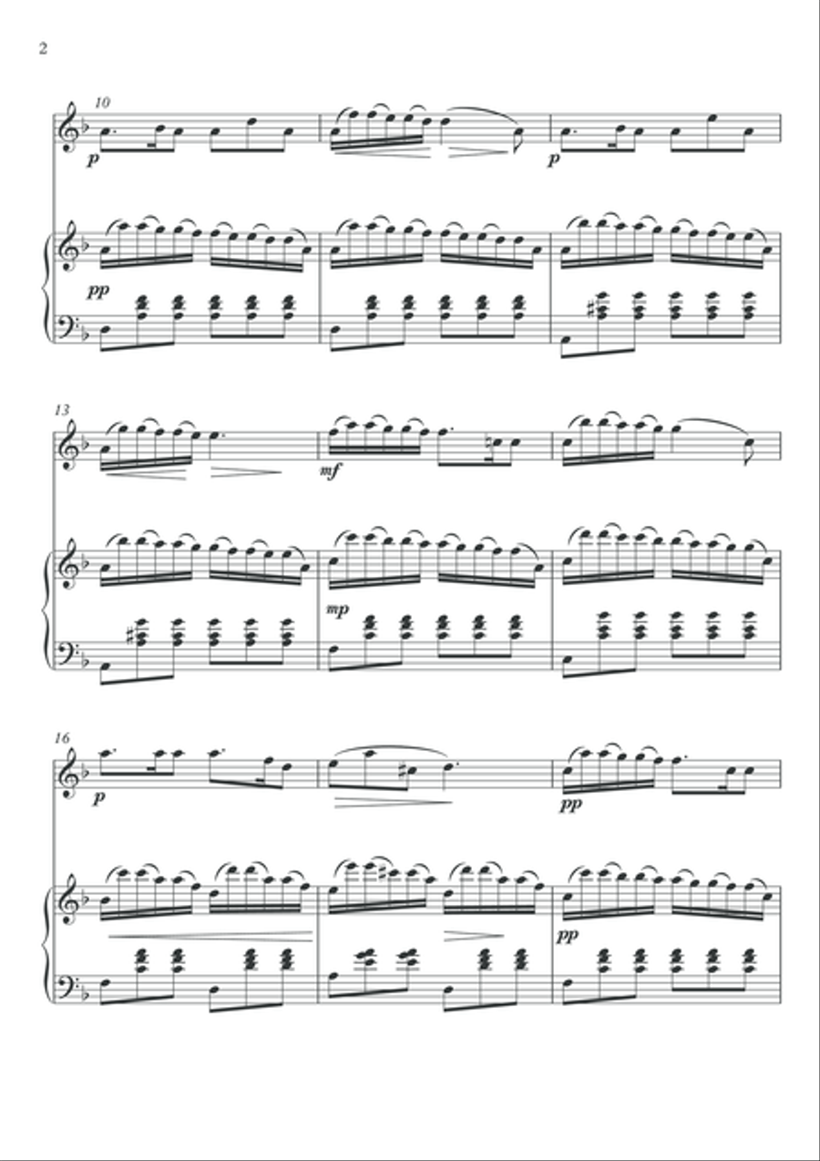 Barcarolle Flute piano duet de Schubert Flute Duet scores gallery preview page 3