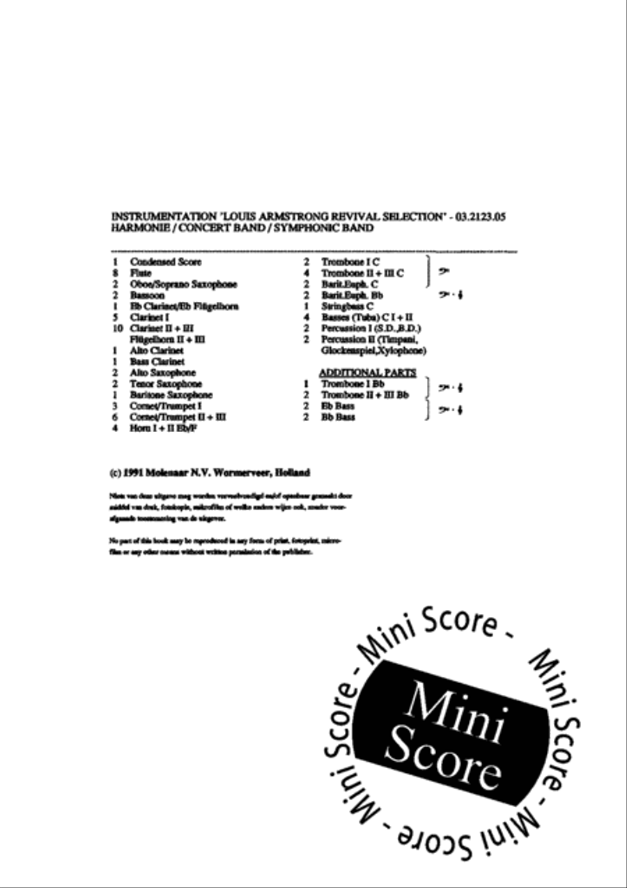 Louis Armstrong Revival Selection Concert Band scores gallery preview page 4