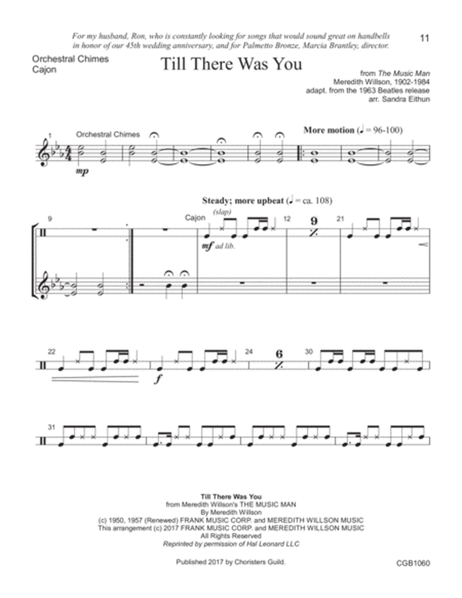Till There Was You - Handbell Score image number null