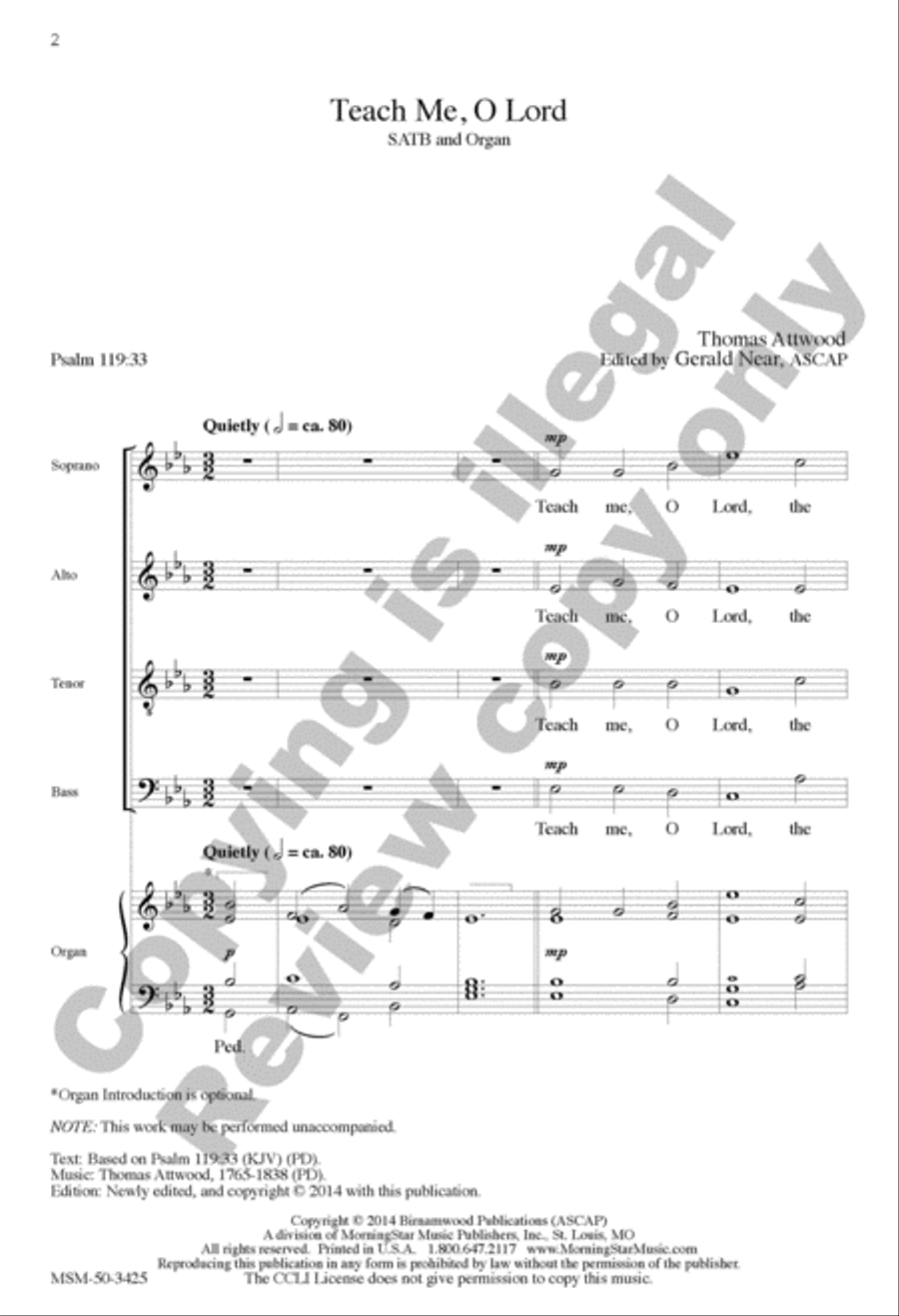 Teach Me, O Lord Teach Me, O Lord 4-Part scores gallery preview page 2