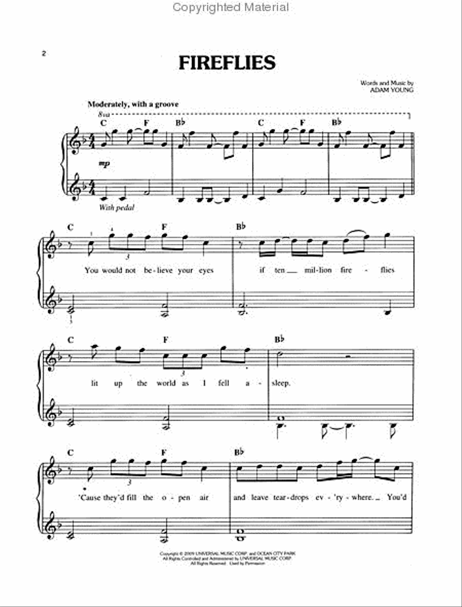 Fireflies Easy Piano scores gallery preview page 2