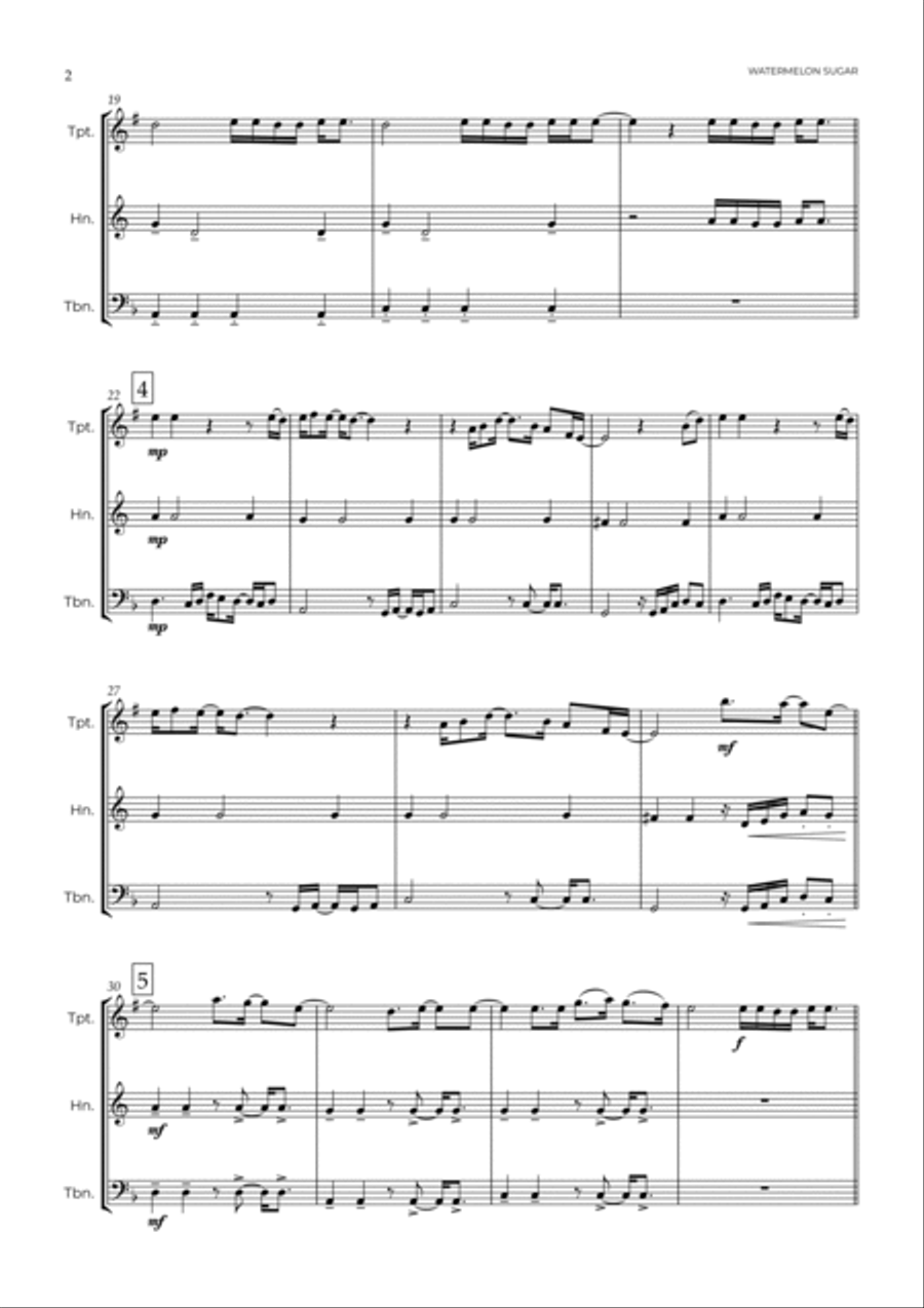 Watermelon Sugar Brass Ensemble scores gallery preview page 3