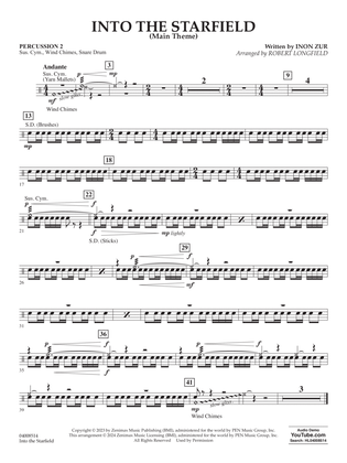 Into The Starfield (Main Title) (arr. Robert Longfield) - Percussion 2