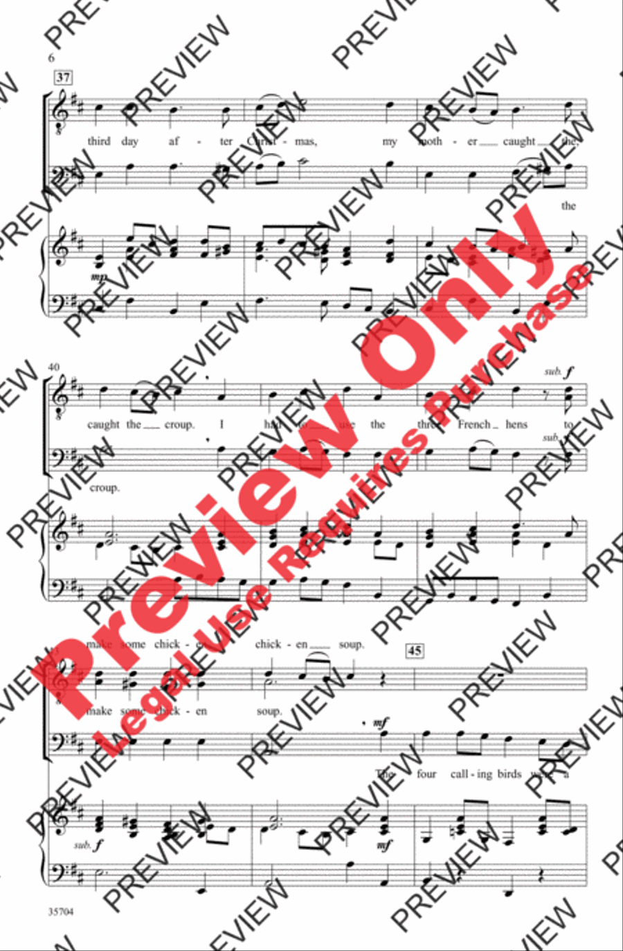 The Twelve Days After Christmas Men's Choir scores gallery preview page 6