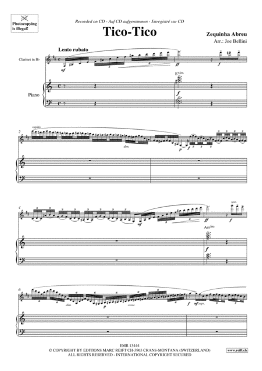 Tico Tico Clarinet Solo scores gallery preview page 3