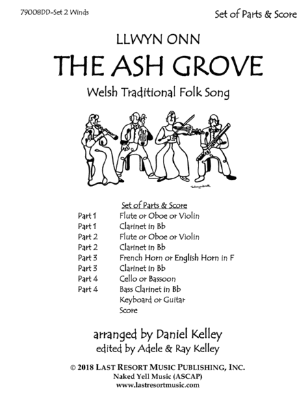 The Ash Grove for Mixed Quartet (Strings or Winds) plus optional Piano image number null