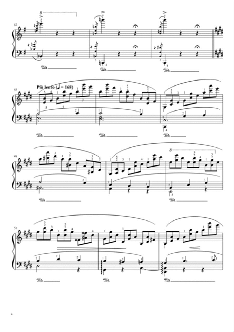 Chopin - Étude in E Minor - Op.25 No. 5 - ”Wrong note“ Original With Fingered Piano Solo scores gallery preview page 4