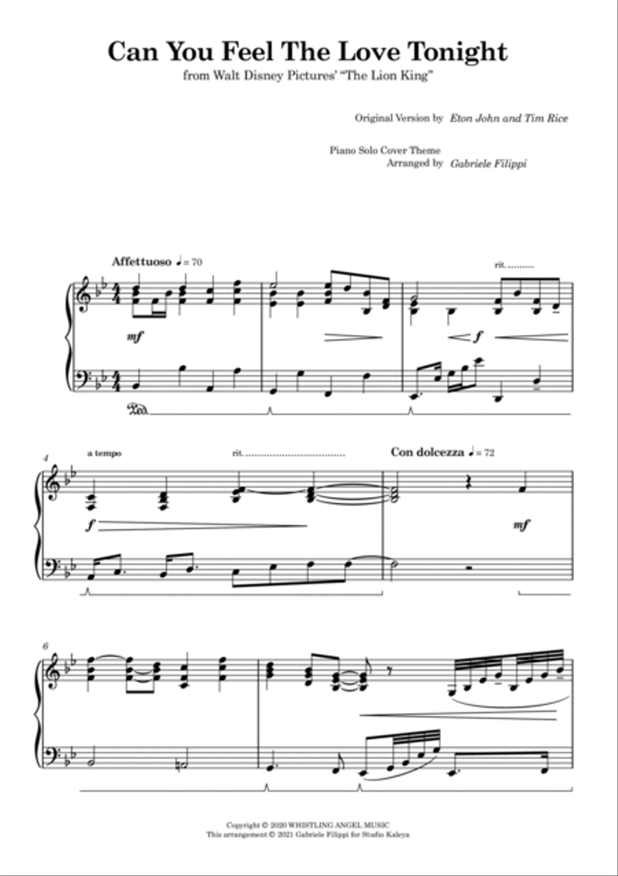 Can You Feel The Love Tonight Piano Solo scores gallery preview page 2