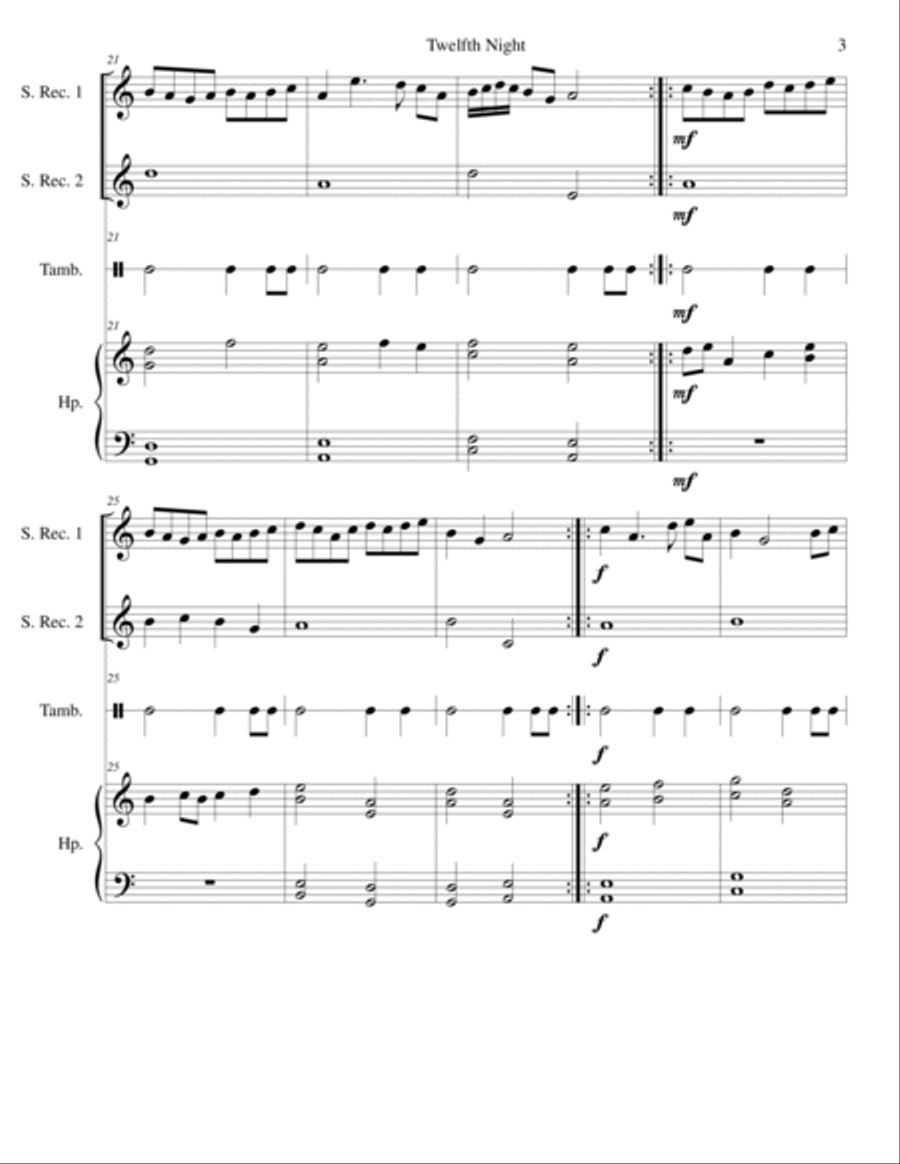 Twelfth Night- a Winter Memory Small Ensemble scores gallery preview page 3